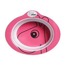 Růžová protiskluzová miska pro děti Done By Deer Contour
