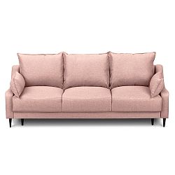 Růžová rozkládací třímístná pohovka s úložným prostorem Mazzini Sofas Ancolie