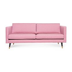 Růžová třímístná pohovka s mosaznými nohami Vivonita Meyer