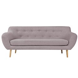 Růžová trojmístná pohovka se světlými nohami Mazzini Sofas Sicile