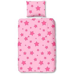 Růžové dětské bavlněné povlečení Good Morning Pink, 140 x 200 cm
