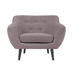 Růžové křeslo s hnědými nohami Mazzini Sofas Piemont