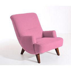 Růžové křeslo s tmavě hnědými nohami Max Winzer Brandford