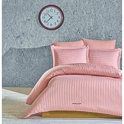 Růžové povlečení na jednolůžko s prostěradlem Voque, 160 x 220 cm