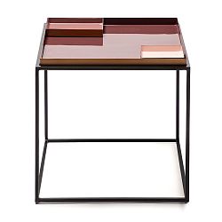 Růžovo-fialový odkládací stolek s 2 tácy 360 Living Caira