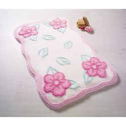 Růžovobílá předložka do koupelny Confetti Bathmats Ramses, 70 x 120 cm