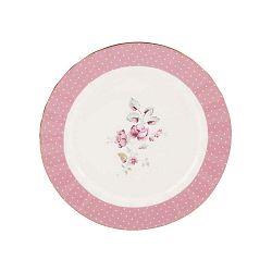 Růžovobílý porcelánový dezertní talíř Creative Tops Ditsy