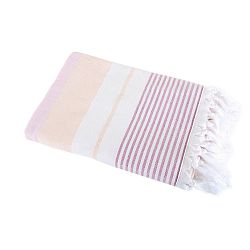 Růžovooranžová osuška Hammam Leodikia, 100 x 150 cm