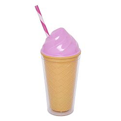 Růžový dvoustěnný kelímek Sunnylife Ice Cream, 470 ml