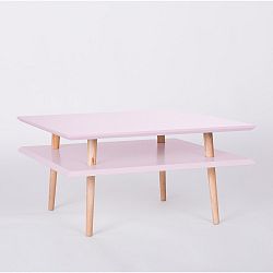 Růžový konferenční stolek Ragaba Square, 68 x 68 cm