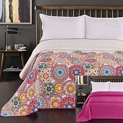 Růžový oboustranný přehoz z mikrovlákna DecoKing Bibi, 260 x 280 cm