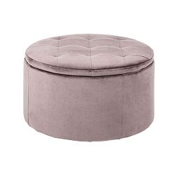 Růžový otoman s úložným prostorem Actona Vic, ⌀ 60 cm