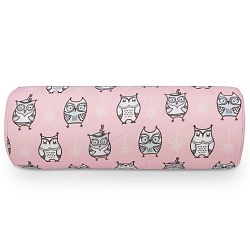 Růžový polštář s motivem soviček KICOTI Pink, 15 x 40 cm
