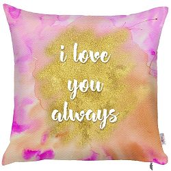 Růžový povlak na polštář Apolena Watercolor, 43 x 43 cm