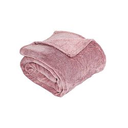 Růžový přehoz z mikroflanelu Tiseco Home Studio Bitone, 130 x 170 cm