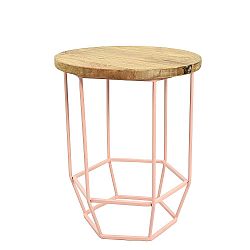 Růžový stolek se snímatelnou deskou z mangového dřeva HF Living Hexa Blush mini