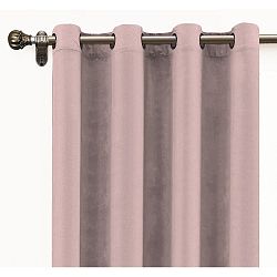 Růžový závěs ze sametu Velvet Atelier, 140 x 260 cm