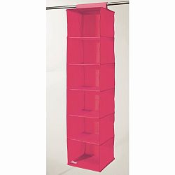 Růžový závěsný organizér s 6 přihrádkami Compactor Garment