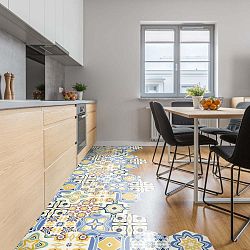 Sada 10 samolepek na podlahu Ambiance Floor Stickers Hexagons Fionna, 40 x 90 cm