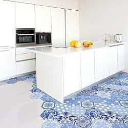 Sada 10 samolepek na podlahu Ambiance Hexagons Aurkena, 20 x 18 cm