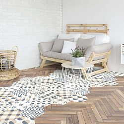 Sada 10 samolepek na podlahu Ambiance Hexagons Gotzone, 20 x 18 cm