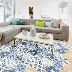 Sada 10 samolepek na podlahu Ambiance Hexagons Jelilna, 20 x 18 cm