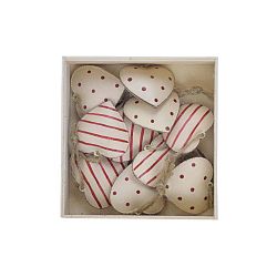 Sada 10 závěsných dekorací v boxu s motivem srdíček Ego Dekor