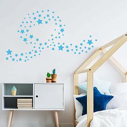 Sada 100 modrých nástěnných dětských samolepek Ambiance Stars