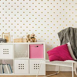 Sada 100 nástěnných samolepek Ambiance Golden Heart