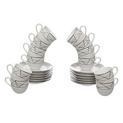 Sada 12 porcelánových hrnků s podšálky Kasanova Sosh