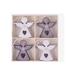 Sada 12 závěsných dekorací ve tvaru anděla Ego Dekor Home