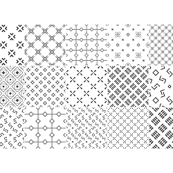 Sada 15 dekorativních samolepek na stěnu Ambiance Tanyka, 10 x 10 cm