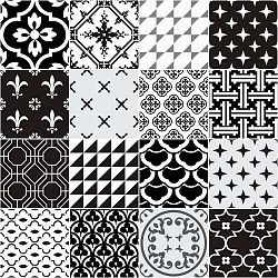 Sada 16 dekorativních samolepek na stěnu Ambiance Azulejos, 20 x 20 cm