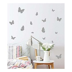 Sada 16 dekorativních samolepek s motivem motýlů, 100 x 100 cm