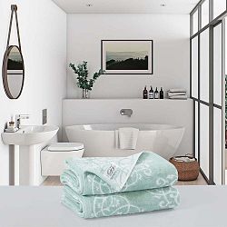 Sada 2 bavlněných osušek Descanso Rassano Mento, 70 x 140 cm