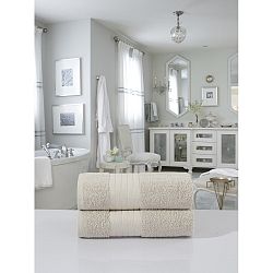 Sada 2 béžových bavlněných ručníků HIP, 70 x 140 cm