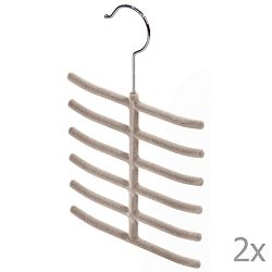 Sada 2 béžových ramínek na kravaty a doplňky Domopak Living