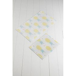 Sada 2 bílo-žlutých koupelnových předložek Tropica Ananas