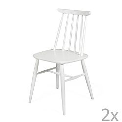 Sada 2 bílých jídelních židlí z masivní břízy Woodman Aino