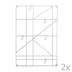 Sada 2 bílých nástěnných držáků s háčky Versa Geometric