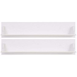 Sada 2 bílých nástěnných poliček z masivního borovicového dřeva Støraa Monty