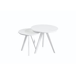 Sada 2 bílých odkládacích stolků z březového dřeva Folke Yumi