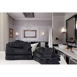 Sada 2 černošedých bavlněných osušek HIP, 70 x 140 cm