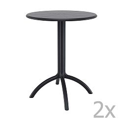 Sada 2 černých kulatých zahradních stolků Resol Octopus, ⌀ 60 cm