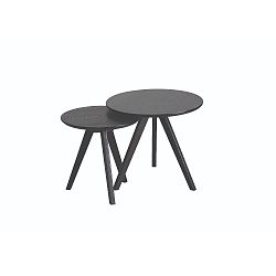 Sada 2 černých odkládacích stolků z jasanového dřeva Folke Yumi