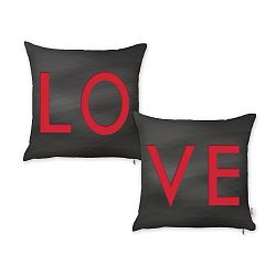 Sada 2 černých povlaků na polštář Apolena Lo-ve, 43 x 43 cm