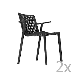 Sada 2 černých zahradních jídelních křesel Resol Net-Kat