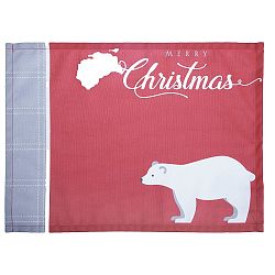 Sada 2 červeno-šedých prostírání Apolena Honey, 33 x 45 cm