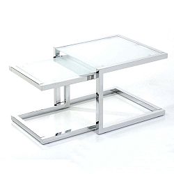 Sada 2 chromovaných konferenčních stolků Tomasucci