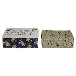 Sada 2 cínových úložných boxů Premier Housewares Alicia, 13 x 20 cm